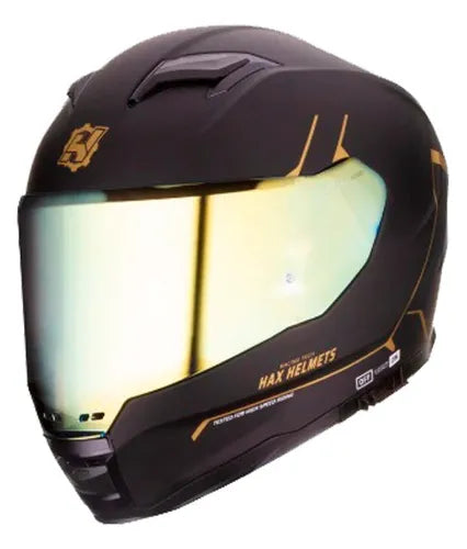 CASCO FORCE NGO ORO CROMADO HAX